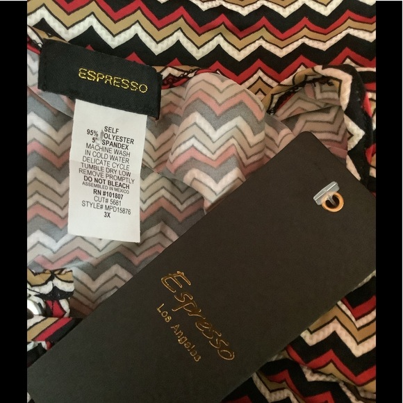 🌻NWT ESPRESSO 3X CHEVRON STRETCH KNIT DRESS - Picture 12 of 13